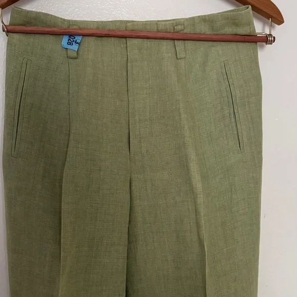Ellen Tracy Olive Linen Top and pants set - Picture 8 of 15